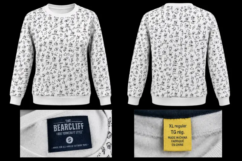 Polerón estampado blanco Bearcliff para hombre