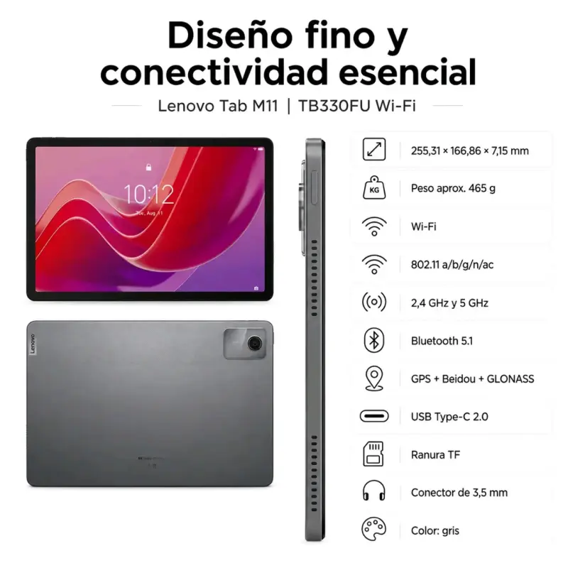 Tablet Lenovo IdeaTab M11 con 8GB RAM y 128GB - 5
