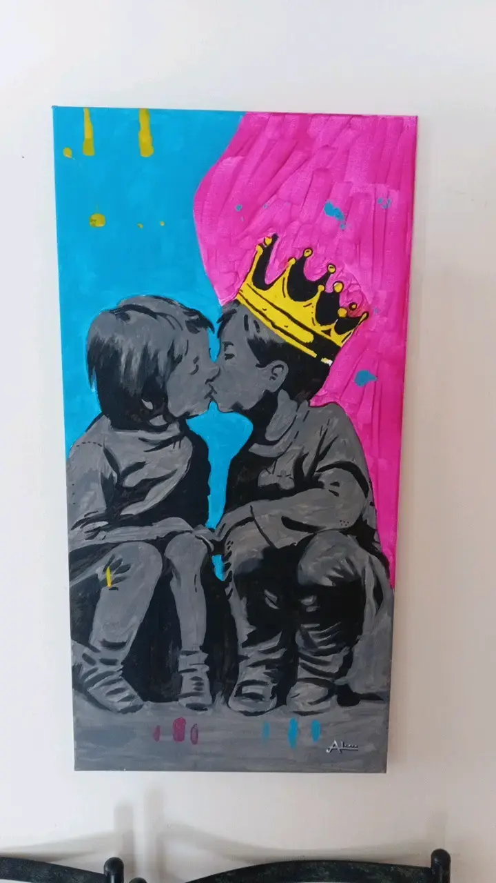 Cuadro decorativo de niños con corona - 2