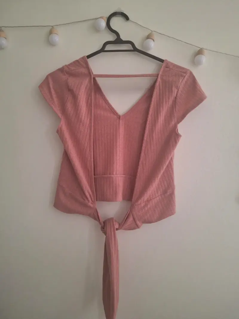 Top corto rosa con lazo JJO Mujer - 2