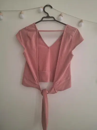 Top corto rosa con lazo JJO Mujer - miniatura 2
