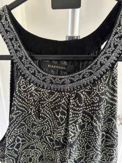 Vestido de coctel largo estampado Rapsodia negro - miniatura 2