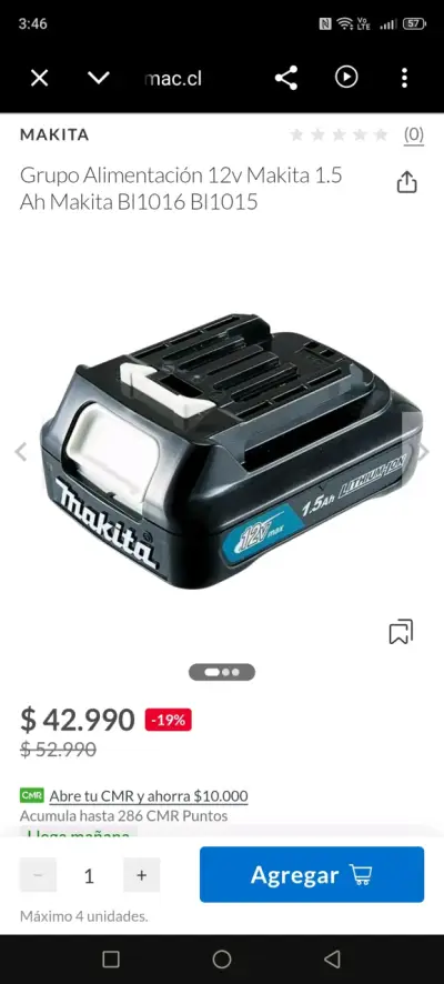 Batería Makita 12V 1.5Ah para Herramientas - miniatura 1