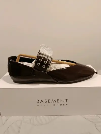 Zapatos planos Basement burdeos con hebilla - miniatura 3