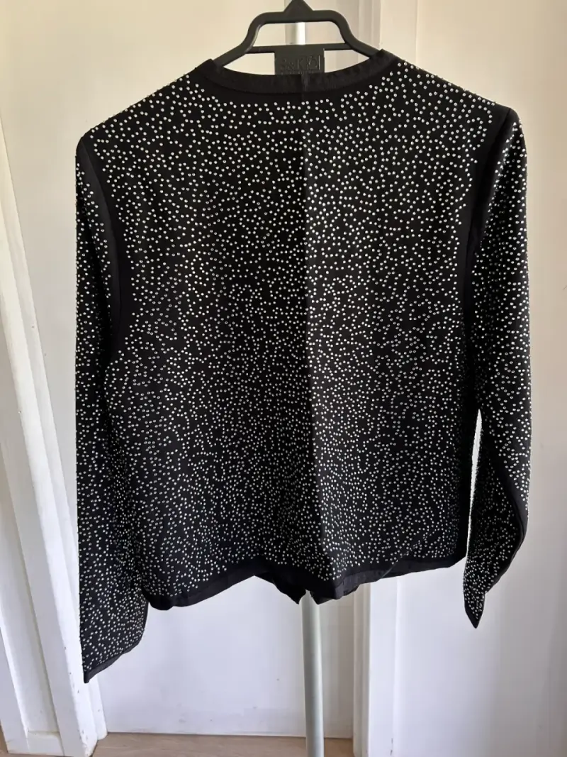 Chaqueta negra con apliques brillantes Rapsodia - 2