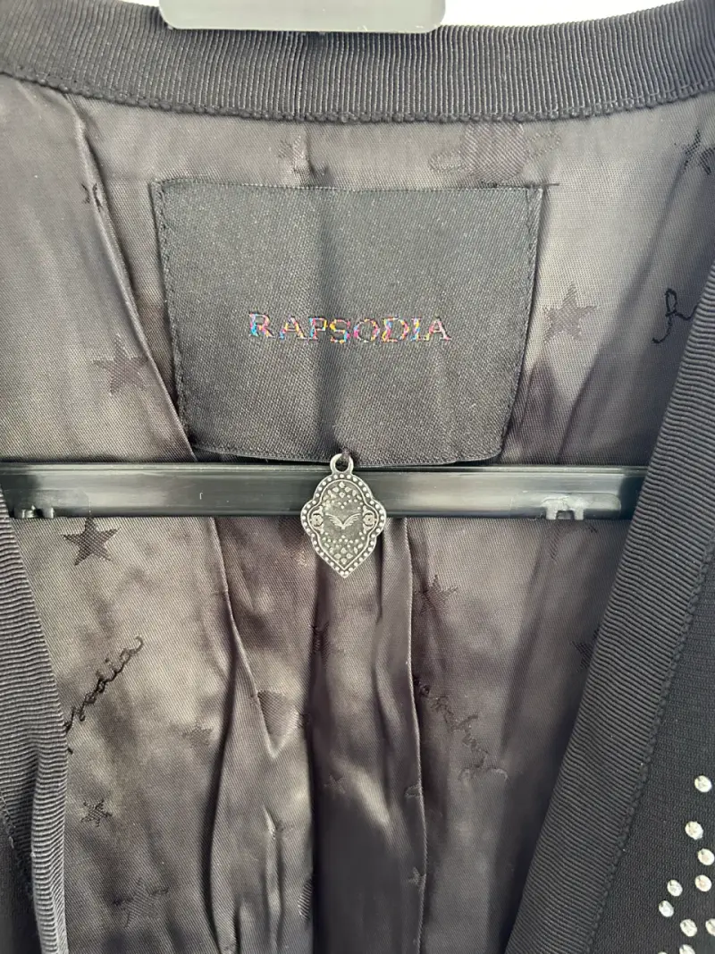 Chaqueta negra con apliques brillantes Rapsodia - 4