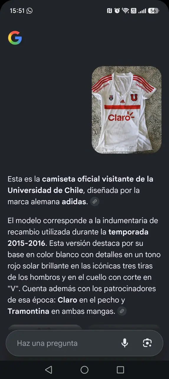 Camiseta Universidad de Chile Visitante 2015-2016 - 3