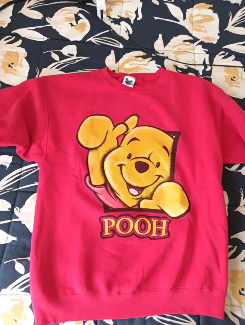 Polerón rojo con diseño de Winnie the Pooh
