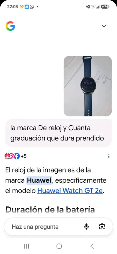 Reloj Inteligente Huawei Watch GT 2e Azul - miniatura 3
