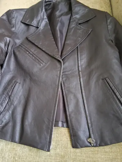 Chaqueta de cuero cafe oscuro para mujer Todopiel - miniatura 2