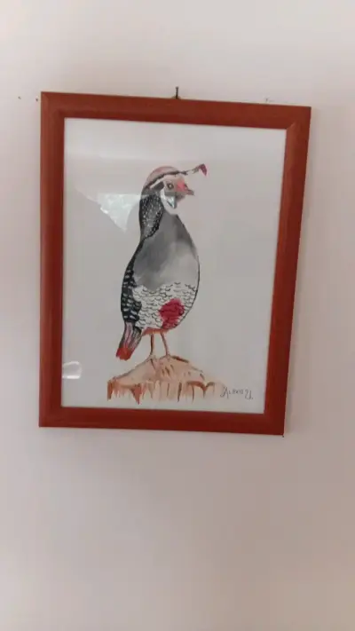 Cuadro de pintura de codorniz enmarcado - miniatura 2