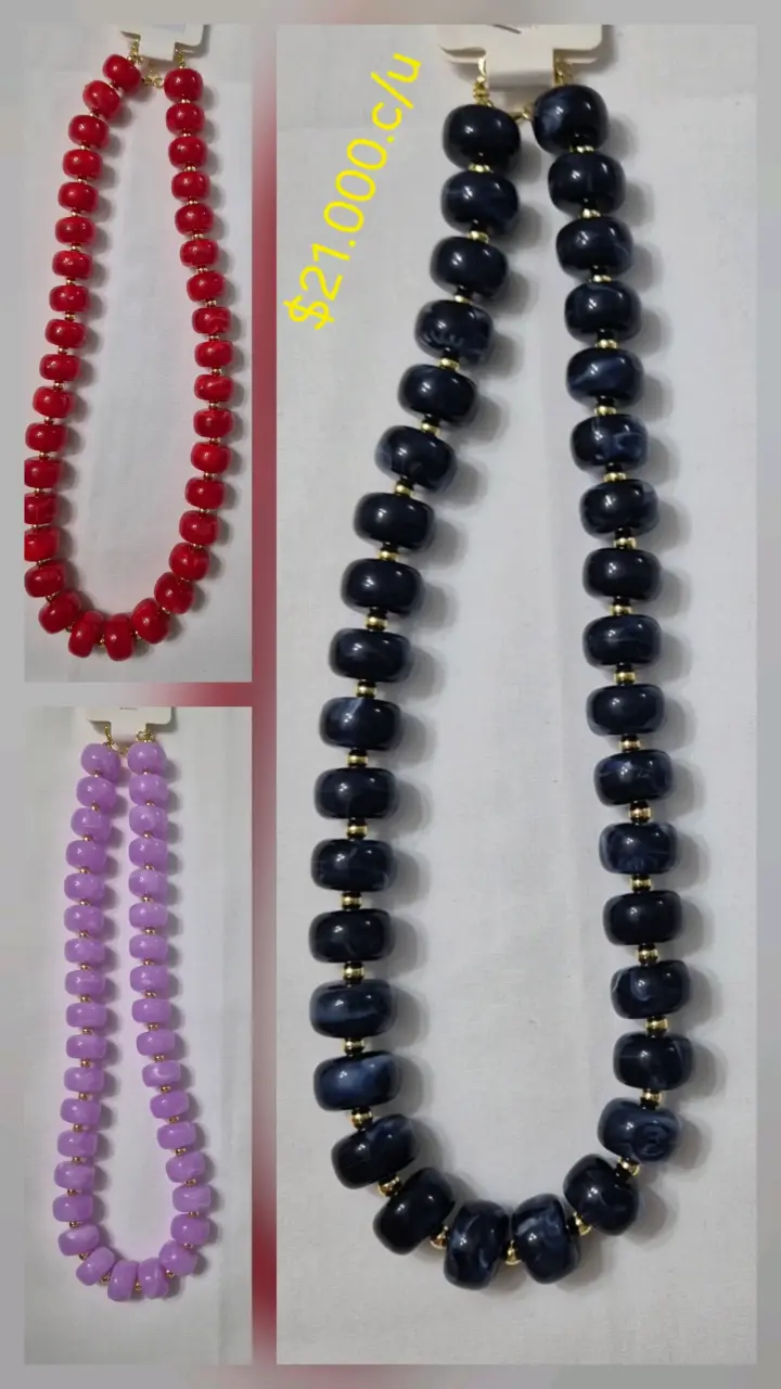 Collares de cuentas de colores variados - 2