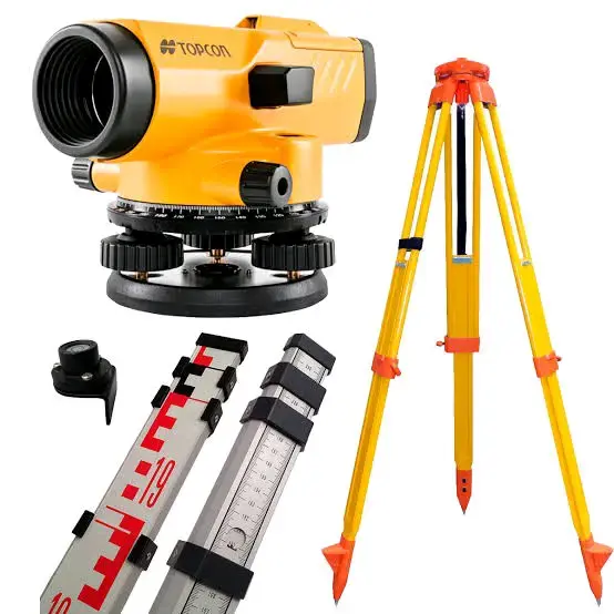 Nivel óptico Topcon con trípode y mira