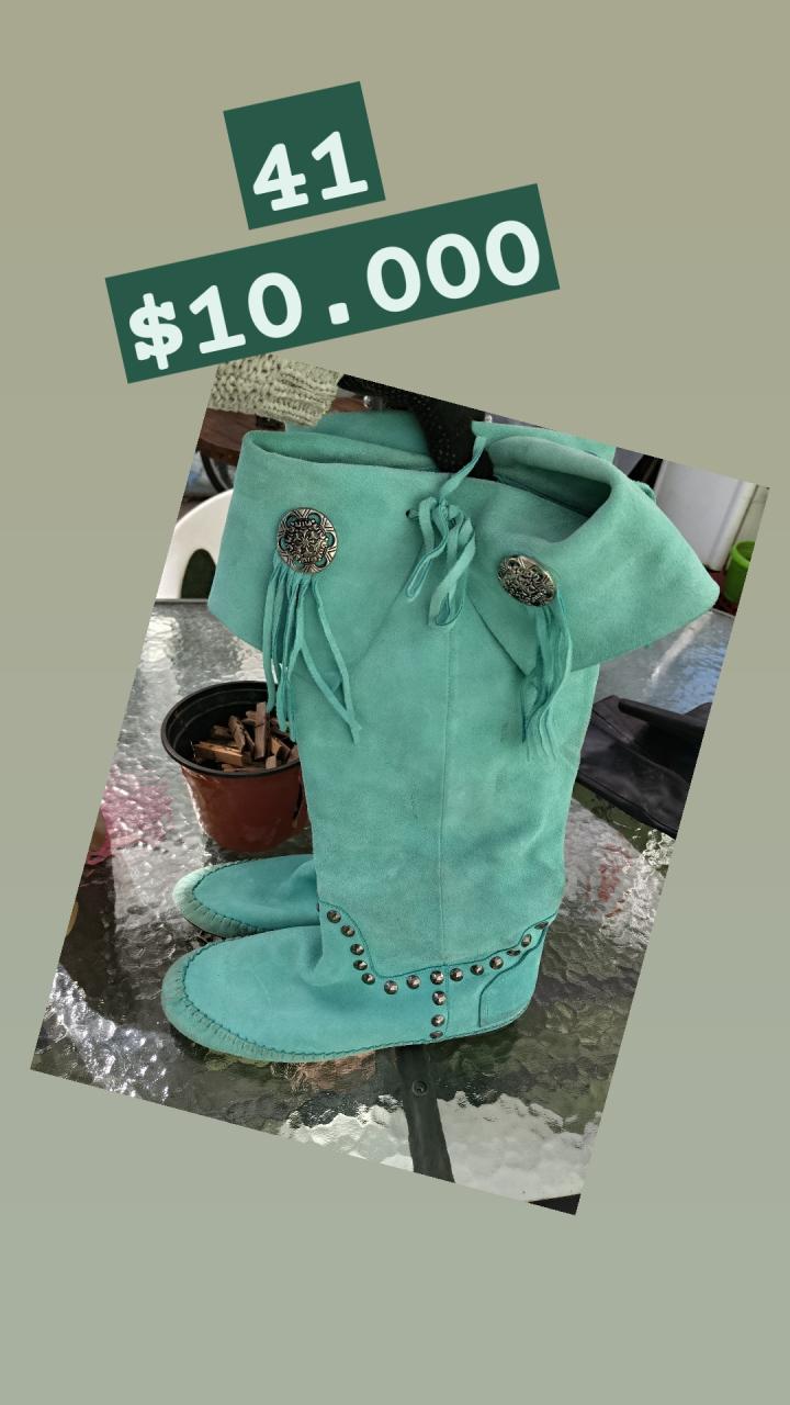 Botas beige de cuero talla 38 - 4