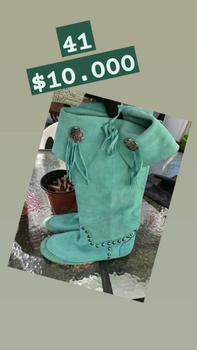 Botas beige de cuero talla 38 - miniatura 4