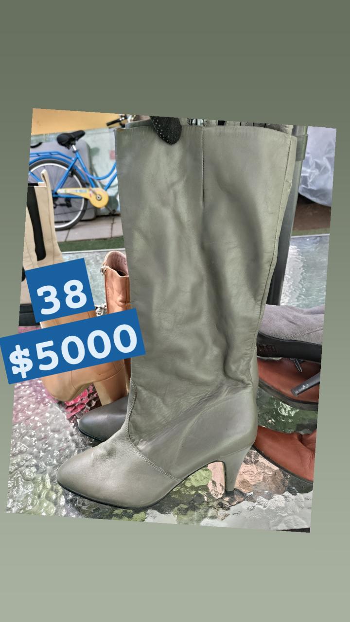 Botas beige de cuero talla 38 - 6