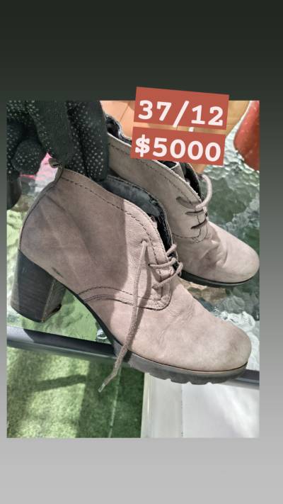 Botines de cuero marrón con hebilla talla 37 - miniatura 3