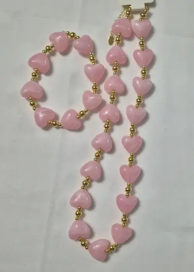 Set de Collar y Pulsera de Corazones en Varios Colores - miniatura 3