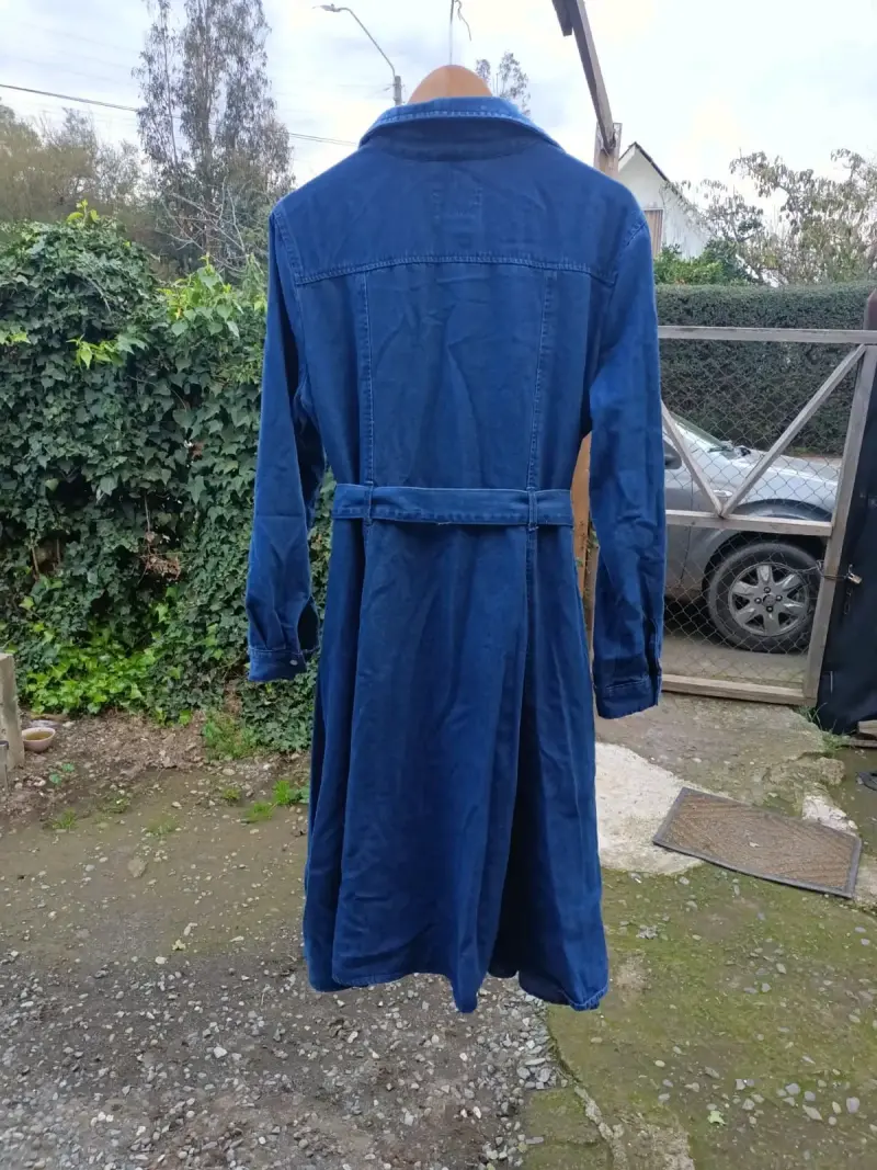 Vestido mezclilla azul con cinturón - 2