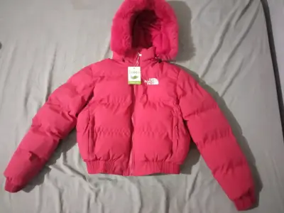 Chaqueta acolchada roja The North Face para mujer - miniatura 1