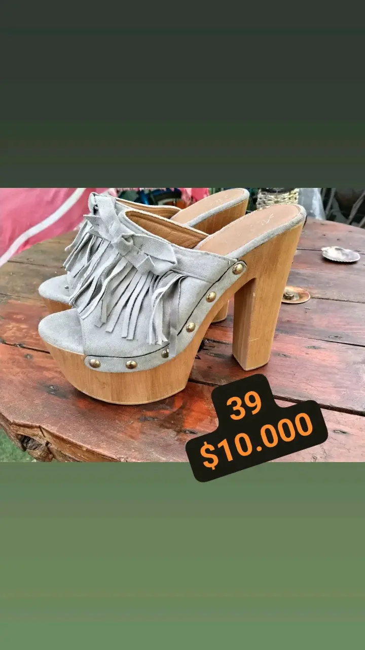 Sandalias de cuero azul talla 40 - 5