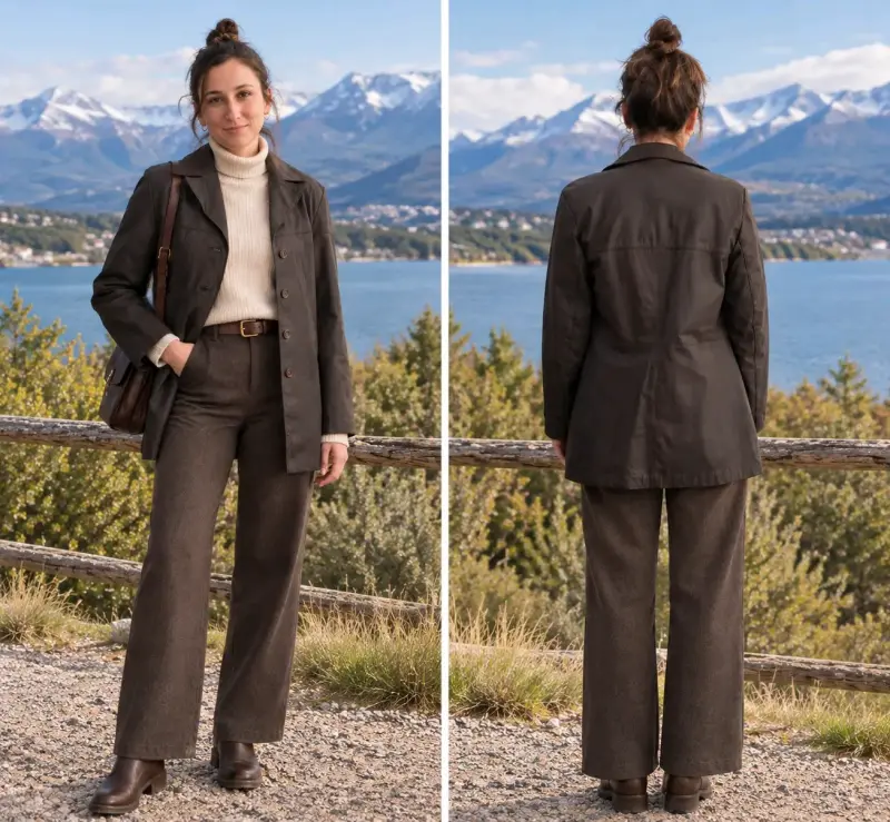 Chaqueta 100% cuero, café - 1