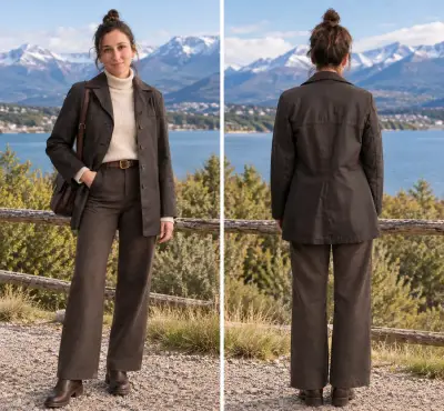 Chaqueta 100% cuero, café - miniatura 1
