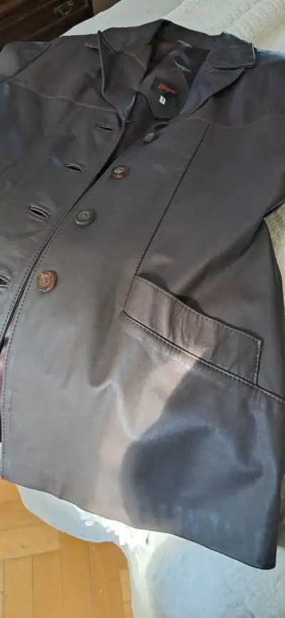 Chaqueta 100% cuero, café - miniatura 3