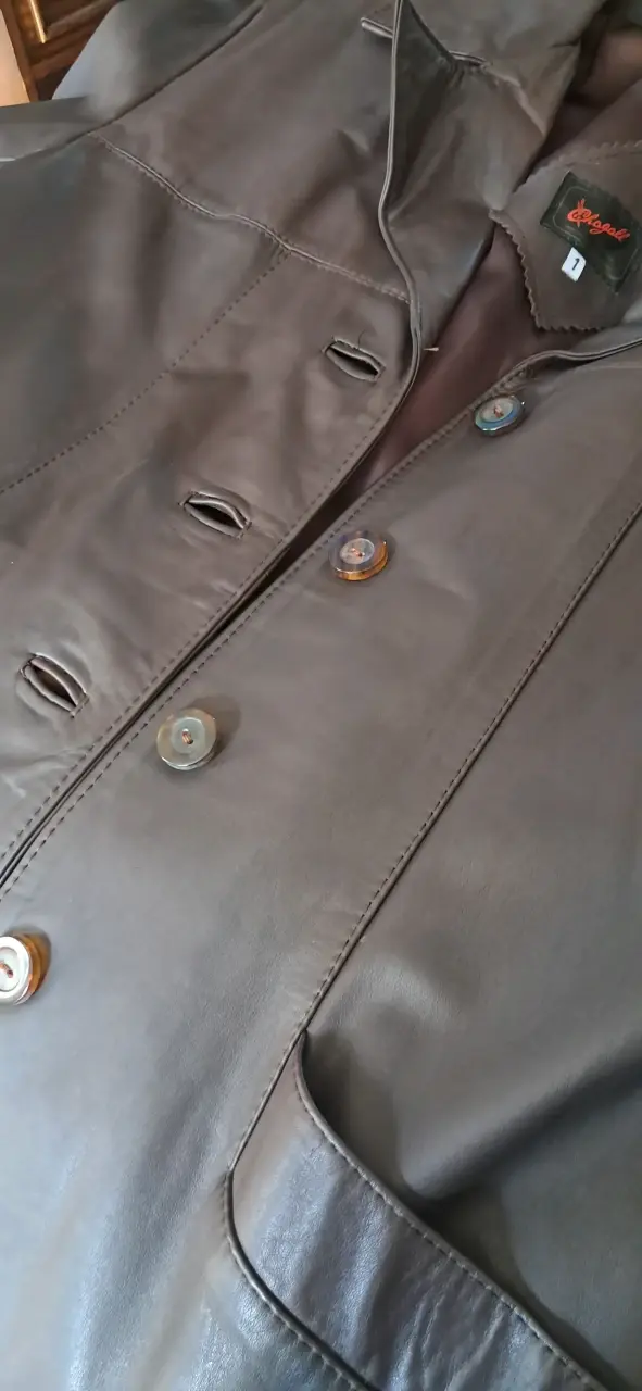 Chaqueta 100% cuero, café - 4