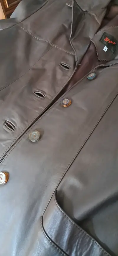 Chaqueta 100% cuero, café - miniatura 4