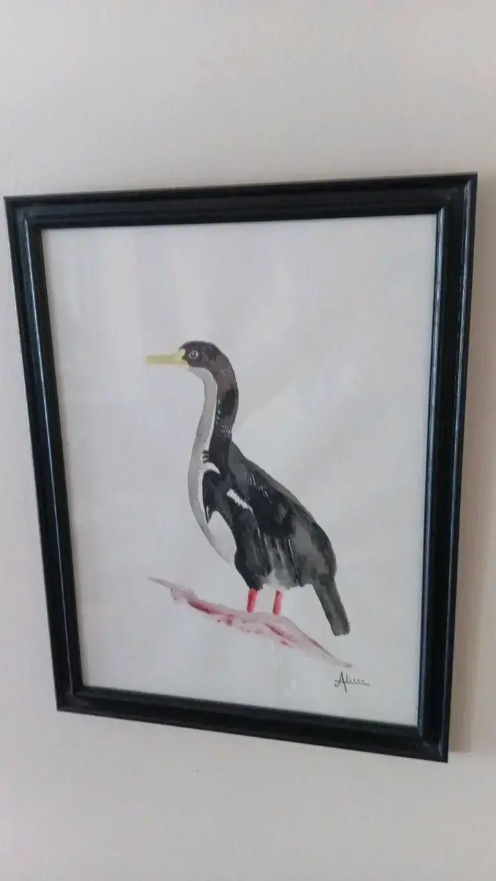 Cuadro de arte con ave en acuarela - 2
