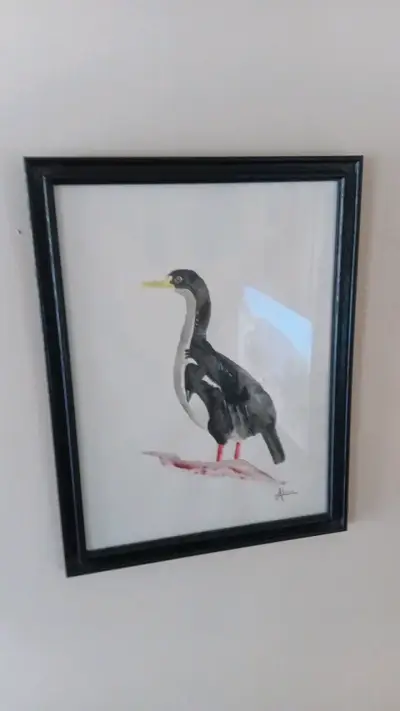 Cuadro de arte con ave en acuarela - miniatura 3