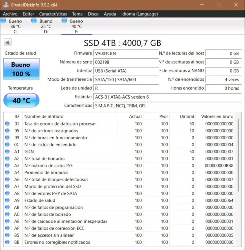 Disco de estado sólido SSD M.2 4TB 1080 Pro V-NAND - 2