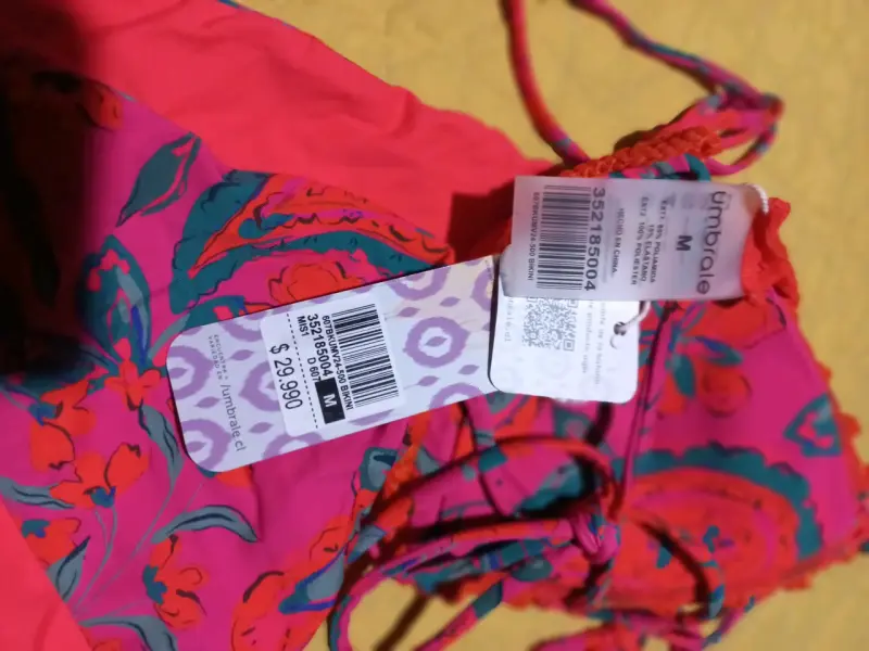 Bikini rojo y rosa con diseño floral Umbrale - 5
