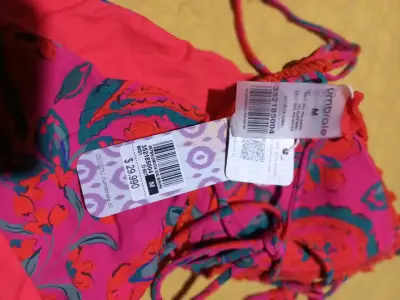 Bikini rojo y rosa con diseño floral Umbrale - miniatura 5