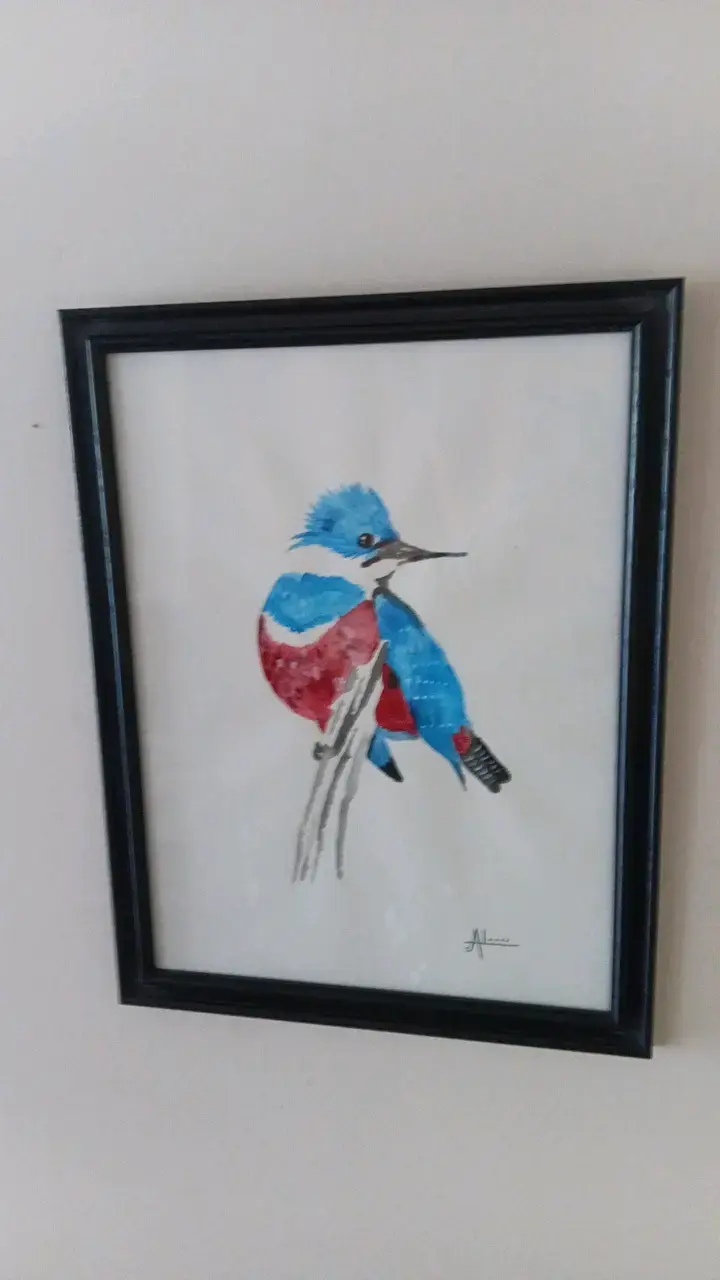 Cuadro de arte con pájaro en acuarela - 2