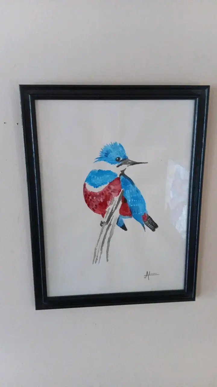 Cuadro de arte con pájaro en acuarela - 3