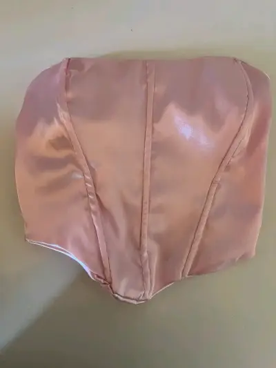 Top corset satinado rosado para mujer - miniatura 1