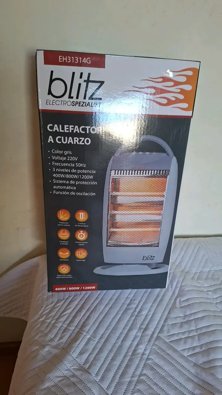 Calefactor a cuarzo Blitz gris con oscilación