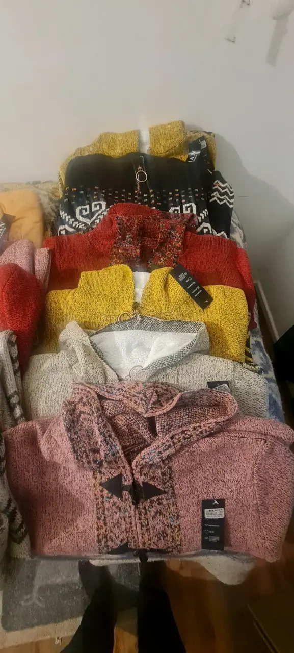 Chaleco de lana multicolor con cierre y parcas - 1