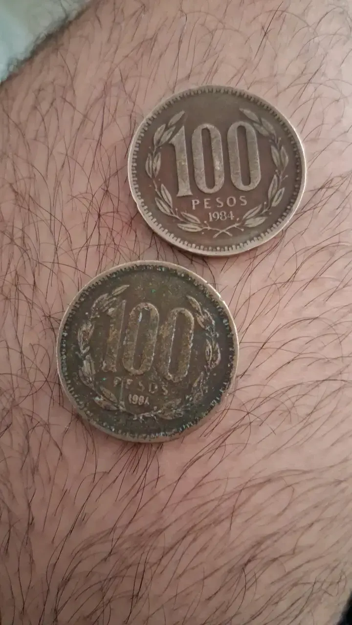 Monedas antiguas de 100 pesos chilenas 1984 - 1