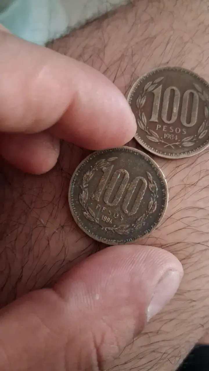 Monedas antiguas de 100 pesos chilenas 1984 - 2
