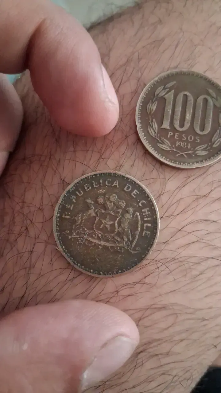 Monedas antiguas de 100 pesos chilenas 1984 - 3
