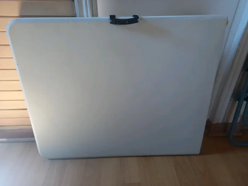 Mesa plegable rectangular portátil 180 cm blanca - 1