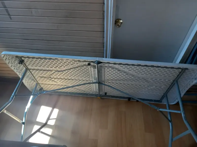 Mesa plegable rectangular portátil 180 cm blanca - 4