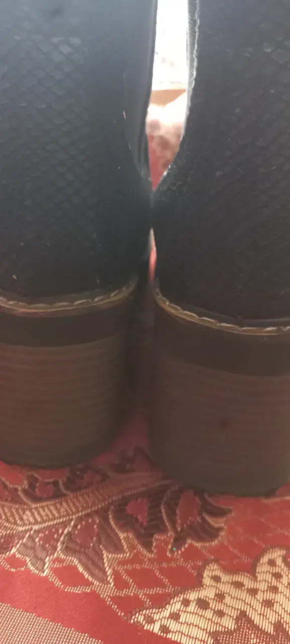 Botines de cuero sintético negro con plataforma - 3