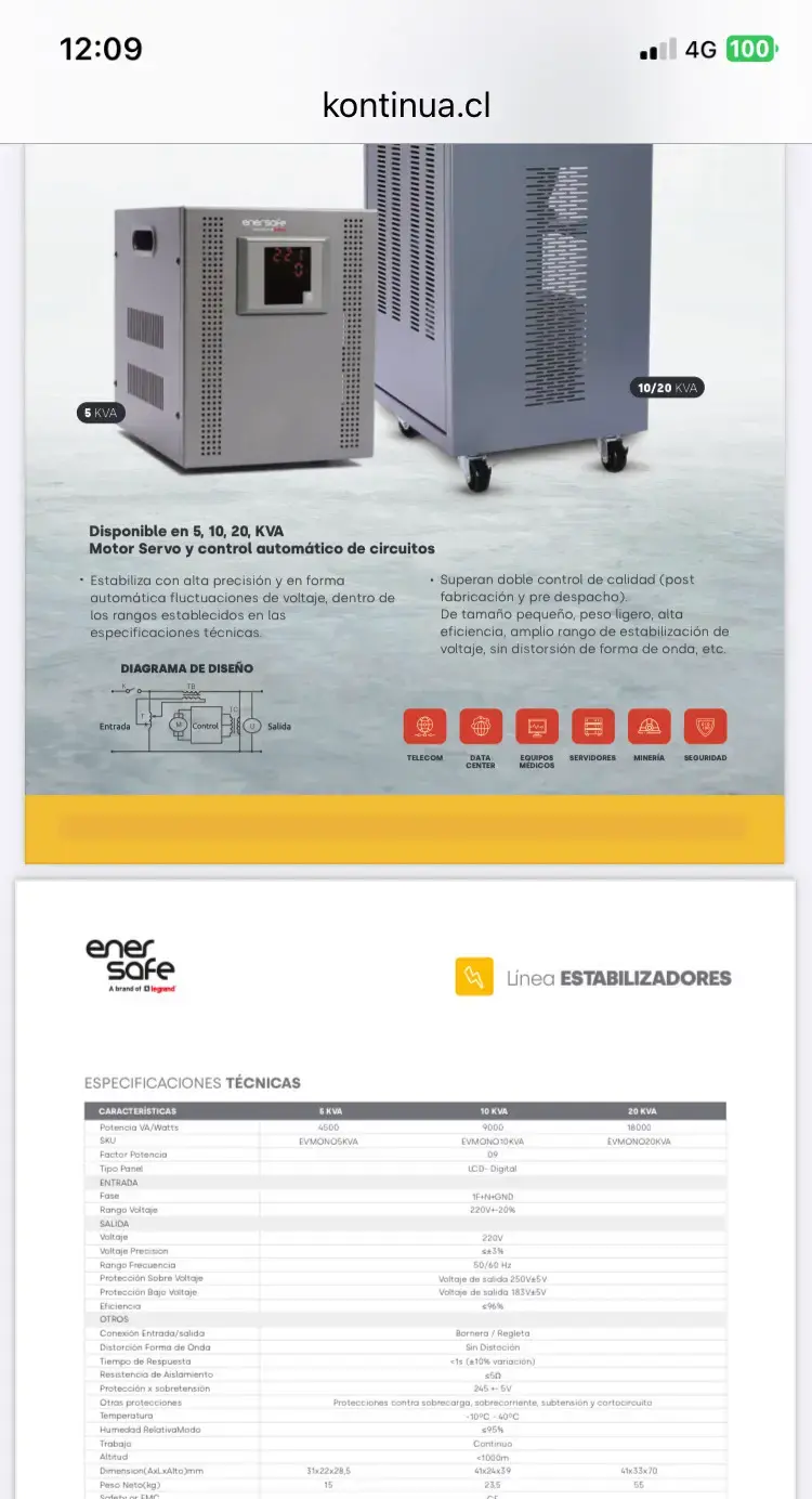 Regulador de Voltaje Ener Safe 10.000 KVA - 3