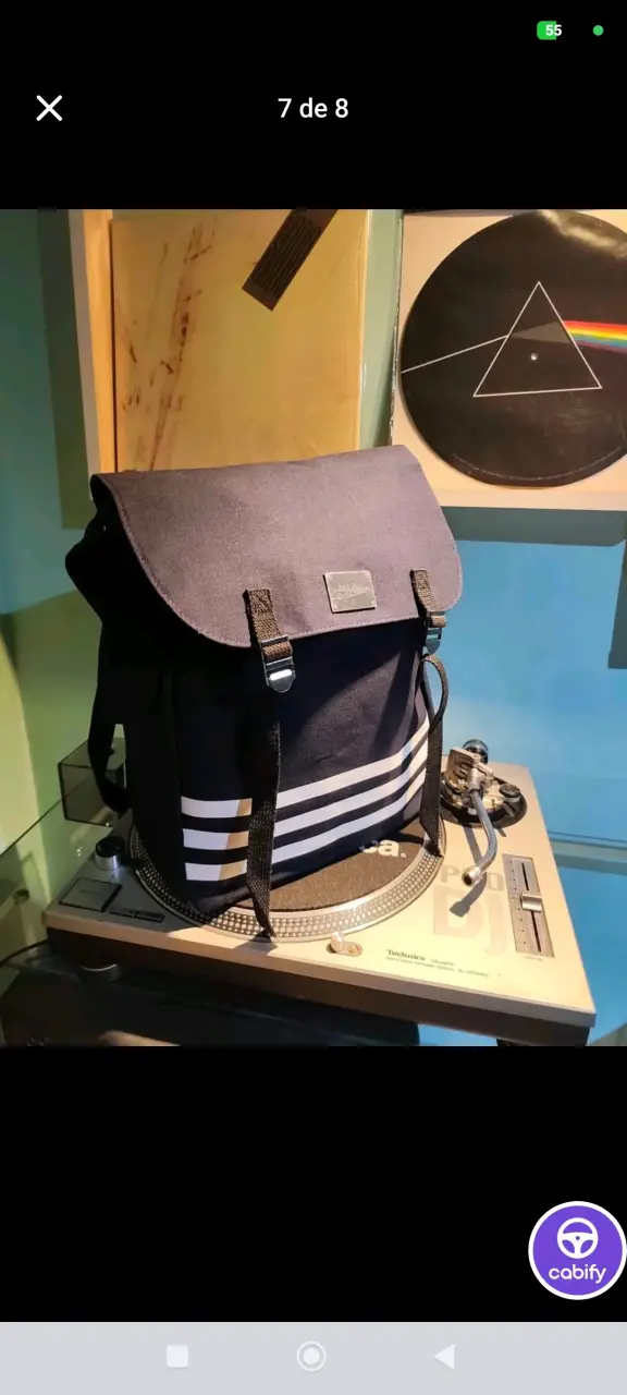 Mochila Jean Paul Gaultier azul con rayas - 1