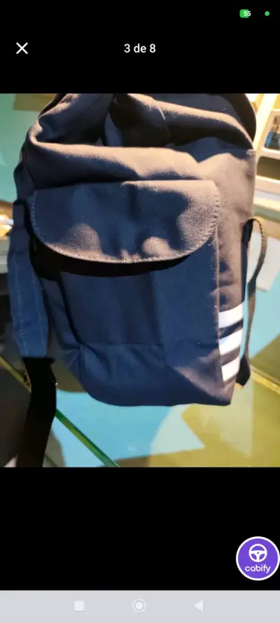 Mochila Jean Paul Gaultier azul con rayas - miniatura 5