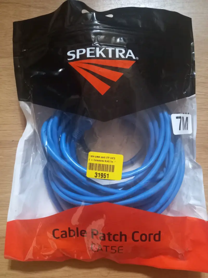Cable de red patch cord spektra CAT5E 7m azul - 1